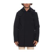 Peuterey Svart 3-lagers trenchcoat Black, Herr