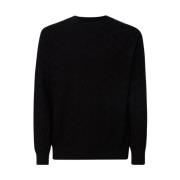 Emporio Armani Svart Tröja Logo Pullover Black, Herr