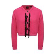 Pinko Fuchsia Bomulls Kofta Svart Glas Pink, Dam