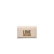 Love Moschino Snygg Beige Axelväska med Logotyp Beige, Dam