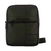 Piquadro Svart Crossbody-väska med surfplatta-ficka Black, Herr