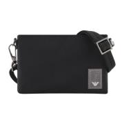 Emporio Armani Svart Nylon Patch Kollektion Väska Black, Herr