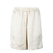 Semicouture Elegant Viskosblandnings Shorts White, Dam