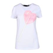 Love Moschino Bomull Spandex T-shirt White, Dam