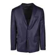 Paolo Pecora Elegant Ullblandad Blazer Jacka Blue, Herr