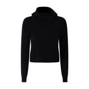 Hinnominate Svart Ribbstickad Turtleneck Tröja Black, Dam