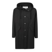 Jil Sander Svart Parkas med Dragsko Huva Black, Herr