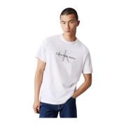 Calvin Klein Vit Bomull Logo T-shirt White, Herr