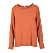 Her Shirt Silkeblandning Blus Orange, Dam