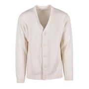 Daniele Fiesoli Kashmir Cardigan för Män White, Herr