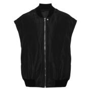 Rick Owens Casual Svart Polyester Flight Vest Black, Herr