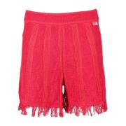 Love Moschino Stiliga bomull nylon shorts Red, Dam