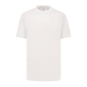 Brunello Cucinelli Bomull Crew-neck T-shirt tillverkad i Italien White...