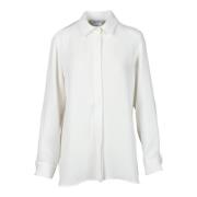 Max Mara Elegant Skjorta med Triacetat Polyester Blandning White, Dam