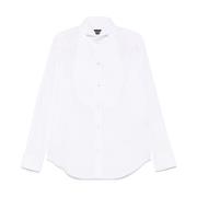 Emporio Armani Vit Button-Up Skjorta Wingtip Krage White, Herr