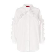 Cras Blommig Oversized Skjorta med Ruffle Detaljer White, Dam