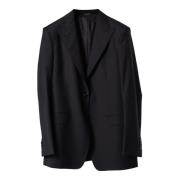 Tagliatore Oversize Wool Stretch Blazer Black, Herr