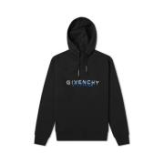 Givenchy Svart Logotyp Tryck Hoodie Black, Herr