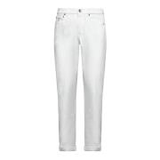 Brunello Cucinelli Vita Denim Straight-Leg Jeans White, Herr