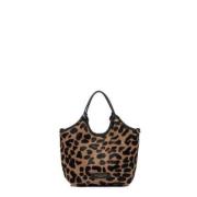 Gianni Chiarini Leopard Mini Väska Crossbody Brown, Dam