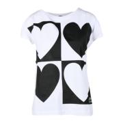 Love Moschino Bomull Elastan T-shirt White, Dam