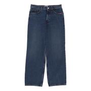 Amish Hög Midja Bred Ben Denim Jeans Blue, Dam