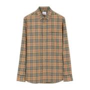 Burberry Vintage Check Mönster Grå Skjorta Gray, Herr