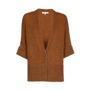 Marie Méro Elegant Ull Cardigan Brown, Dam