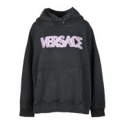 Versace Bomullssamling Maglia T-shirt Black, Dam