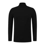 Pure Path Räfflad Mockneck Stickad Tröja Black, Herr