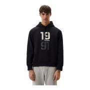 Armani Exchange Broderad logohoodie - Blå Blue, Herr