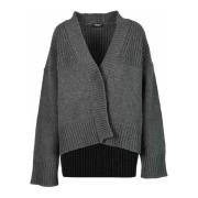 Dondup Lyxig Ull Cashmere Blend Kofta Gray, Dam