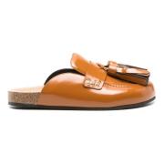 JW Anderson Tassel Läder Mules Brown, Dam