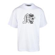 Msgm Bomull T-shirt med Unik Stil White, Herr