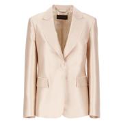 Alberta Ferretti Ivory Blazer med Peak Revers Beige, Dam