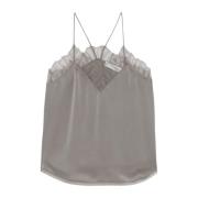 IRO Silke Camisole Spetsdetalj Gray, Dam