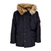 Alpha Industries Svart Polarjacka med huva Black, Herr