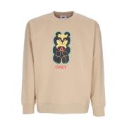 Obey Bear Icon Premium Crew Fleece Beige, Herr