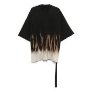 Rick Owens Svart Jersey T-shirt med Tryck Black, Herr