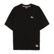 Evisu Svart Bomull Jersey T-shirt med Carp Print Black, Herr