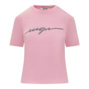 Msgm Stiliga T-shirts Pink, Dam