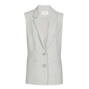 Marie Méro Grå Ärmelös Blazer Gray, Dam