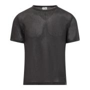 Courrèges Andningsbar Mesh T-shirt för Män Black, Herr