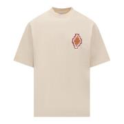 Marcelo Burlon Macrame Cross Tee Snygg Topp Beige, Herr