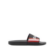 Bally Stiliga platta sandaler i gummi Black, Herr