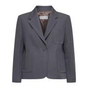 Dries Van Noten Beige Ylleblandning Blazer Jacka Beige, Dam