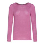 Max Mara Lila Linne Tröja Basic Design Purple, Dam