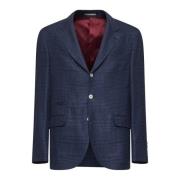 Brunello Cucinelli Blå Prins av Wales Blazer Blue, Herr