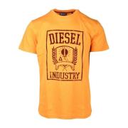 Diesel Orange T-shirt för Män Orange, Herr