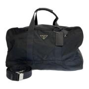 Prada Vintage Pre-owned Canvas axelremsvskor Black, Dam